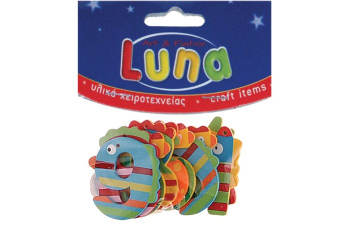 Ξύλινοι αριθμοί-ζωάκια 10τεμ Luna Ξύλινοι αριθμοί-ζωάκια 10τεμ Luna
