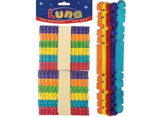Ξυλάκια χρωματιστά 100τεμ Luna