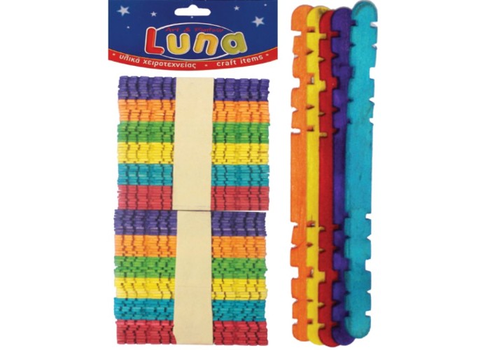Ξυλάκια χρωματιστά 100τεμ Luna
