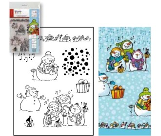 Σφραγίδα χριστουγεννιάτικη χιονάνθρωπος και μουσική Σφραγίδα χριστουγεννιάτικη χιονάνθρωπος και μουσική