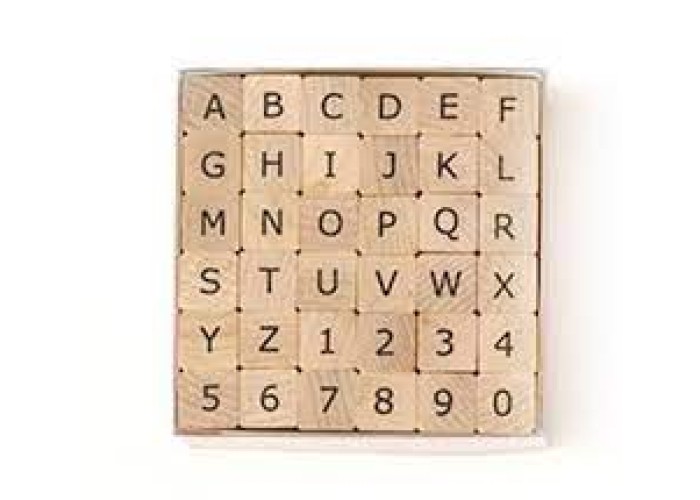 Σφραγίδες ,σετ ABC #2 numbers 1,5cm x1,5cm x 3cm 36τεμ
