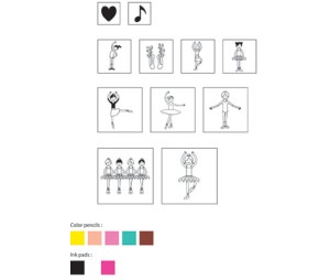 Σετ σφραγίδες Μπαλαρίνες   ( +μελανάκια & μολύβια) Σετ σφραγίδες Μπαλαρίνες   ( +μελανάκια & μολύβια)