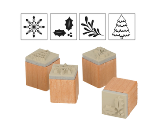 Σετ σφραγίδες 4τεμ  2cm x 2,5cm Let it Snow Σετ σφραγίδες 4τεμ  2cm x 2,5cm Let it Snow