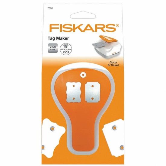 Fiskars • Tag maker 3 in 1 ticket and curly + 20eyelets silver Fiskars • Tag maker 3 in 1 ticket and curly + 20eyelets silver