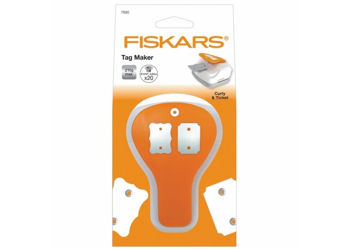 Fiskars • Tag maker 3 in 1 ticket and curly + 20eyelets silver Fiskars • Tag maker 3 in 1 ticket and curly + 20eyelets silver