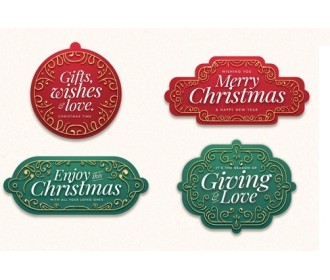 Σετ Χριστουγεννιάτικες ξύλινες ετικέτες 4τεμ 6cm #2 Σετ Χριστουγεννιάτικες ξύλινες ετικέτες 4τεμ 6cm #2
