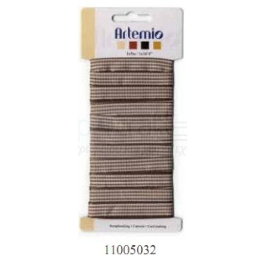 Κορδέλα καρώ καφέ 10mm x 5m Κορδέλα καρώ καφέ 10mm x 5m