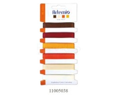 Κορδέλα Τύπου Φακαρόλα , 6τεμ 10mm Χ 1m Αποχρώσεις Πορτοκαλί Καφέ