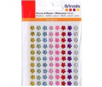 Αυτοκόλλητες πέτρες πολύχρωμες λουλούδια 80τεμ 6mm Αυτοκόλλητες πέτρες πολύχρωμες λουλούδια 80τεμ 6mm