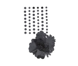 Σετ Λουλούδια με πέρλες μαύρο Σετ Λουλούδια με πέρλες μαύρο