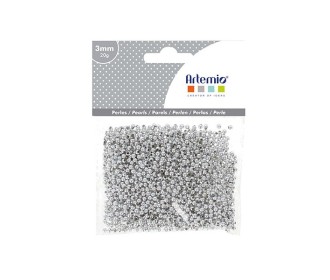 Ασημί Πέρλες 3mm 20gr Ασημί Πέρλες 3mm 20gr