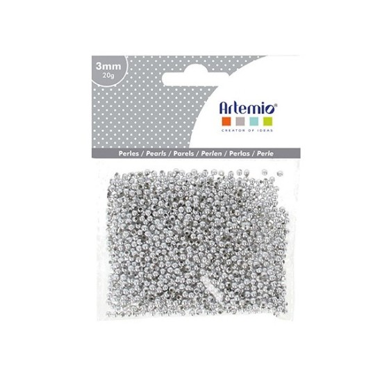 Ασημί Πέρλες 3mm 20gr Ασημί Πέρλες 3mm 20gr