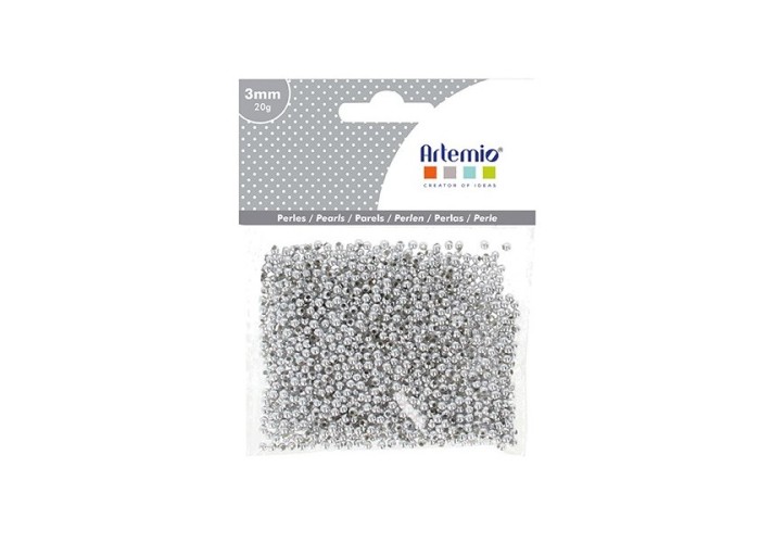 Ασημί Πέρλες 3mm 20gr Ασημί Πέρλες 3mm 20gr