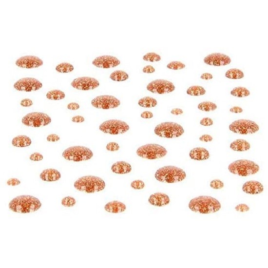 Αυτοκόλλητες πέρλες με glitter copper 54τεμ Αυτοκόλλητες πέρλες με glitter copper 54τεμ