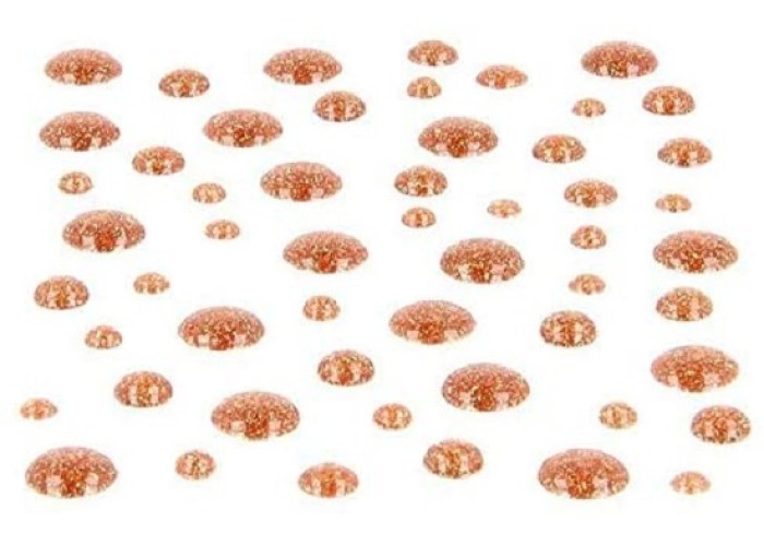 Αυτοκόλλητες πέρλες με glitter copper 54τεμ Αυτοκόλλητες πέρλες με glitter copper 54τεμ