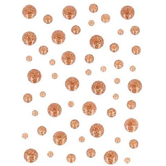 Αυτοκόλλητες πέρλες με glitter copper 54τεμ Αυτοκόλλητες πέρλες με glitter copper 54τεμ