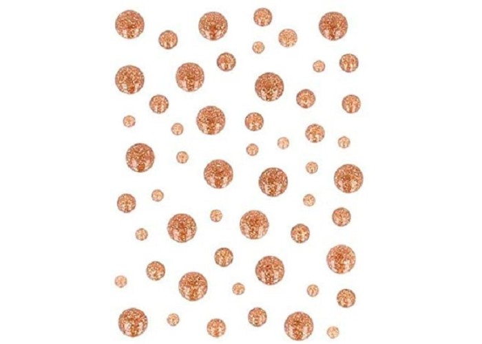 Αυτοκόλλητες πέρλες με glitter copper 54τεμ Αυτοκόλλητες πέρλες με glitter copper 54τεμ