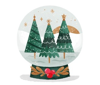 Ξύλινο Έγχρωμο διακοσμητικό στοιχείο Christmas Snow Globe