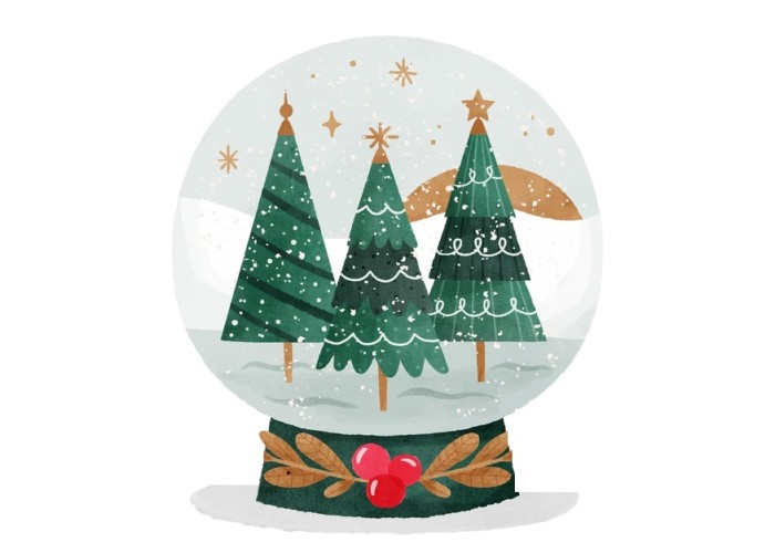 Ξύλινο Έγχρωμο διακοσμητικό στοιχείο Christmas Snow Globe