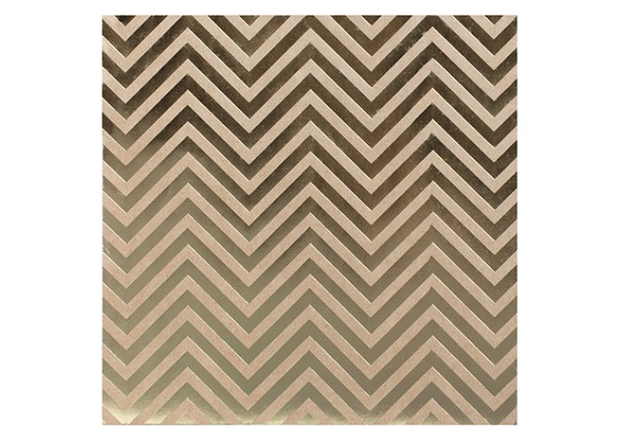 Χαρτόνι Scrapbooking 30cm x 30cm 216gr κραφτ & μεταλλικές λεπτομέριες Chevron