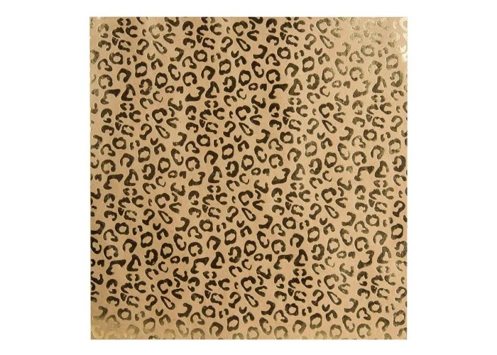 Χαρτόνι Scrapbooking 30cm x 30cm 216gr κραφτ & μεταλλικές λεπτομέριες Leopard 