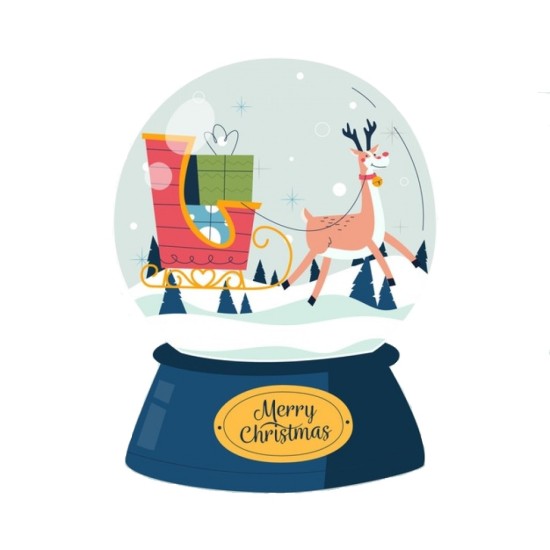 Ξύλινο Έγχρωμο διακοσμητικό στοιχείο Christmas Snow Globe #2 Ξύλινο Έγχρωμο διακοσμητικό στοιχείο Christmas Snow Globe #2
