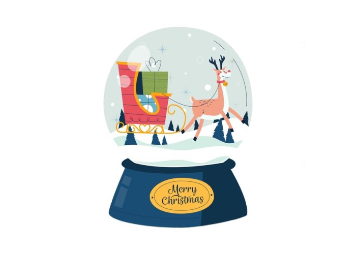 Ξύλινο Έγχρωμο διακοσμητικό στοιχείο Christmas Snow Globe #2