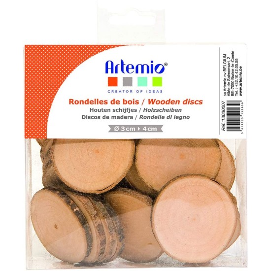 Ξύλινες ροδέλες 3cm - 4cm 180gr ( περίπου 40τεμ) Ξύλινες ροδέλες 3cm - 4cm 180gr ( περίπου 40τεμ)