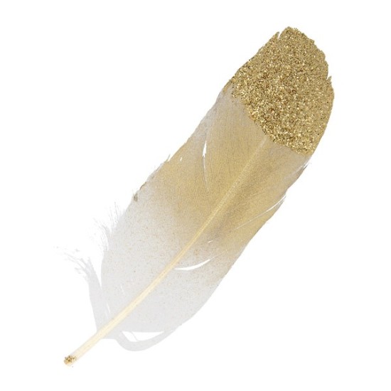 Χρυσά Φτερά με glitter 6τεμ 11,5cm Χρυσά Φτερά με glitter 6τεμ 11,5cm