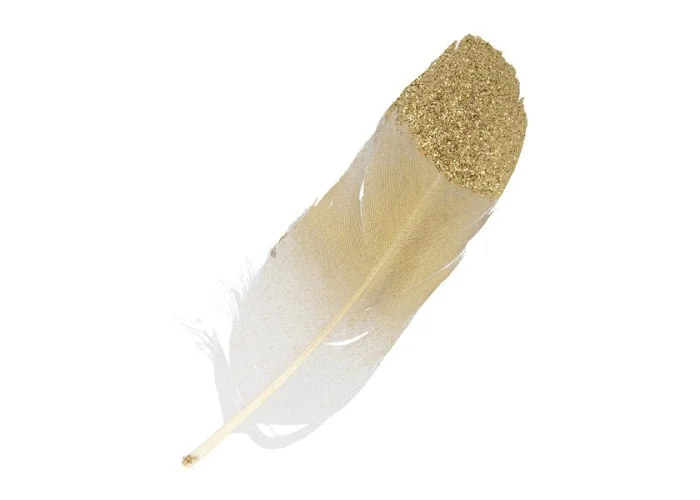 Χρυσά Φτερά με glitter 6τεμ 11,5cm