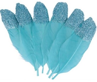 Γαλάζια Φτερά Με Glitter 6τεμ 11,5cm Γαλάζια Φτερά Με Glitter 6τεμ 11,5cm