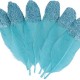 Γαλάζια Φτερά Με Glitter 6τεμ 11,5cm