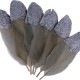 Γκρι Φτερά Με Glitter 6τεμ 11,5cm