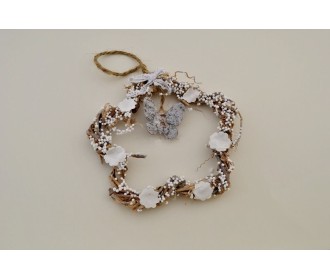 ΞΥΛINΟ ΔΙΑΚΟΣΜΗΤΙΚΟ ΛΟΥΛΟΥΔΙ ΜΕ ΑΣΠΡΑ ΠΟΥΑ 15CM