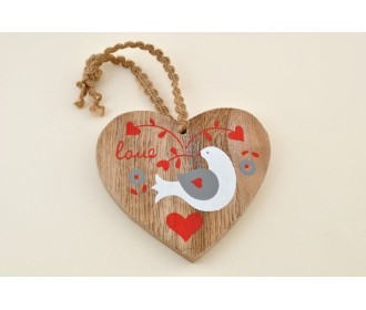 ΞΥΛΙΝΗ ΚΑΡΔΙΑ ΖΩΓΡΑΦΙΣΤΟ ΠΕΡΙΣΤΕΡΙ 10,8Χ0,9Χ9,5CM