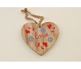 ΞΥΛΙΝΗ ΚΑΡΔΙΑ ΖΩΓΡΑΦΙΣΤΟ 'LOVE' 10,8Χ0,9Χ9,5CM