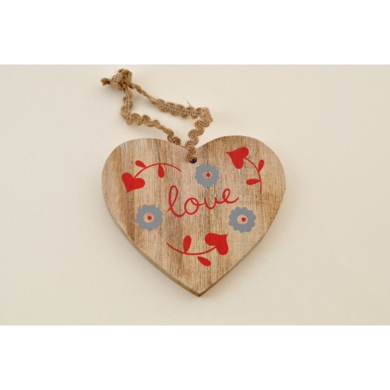 ΞΥΛΙΝΗ ΚΑΡΔΙΑ ΖΩΓΡΑΦΙΣΤΟ 'LOVE' 10,8Χ0,9Χ9,5CM