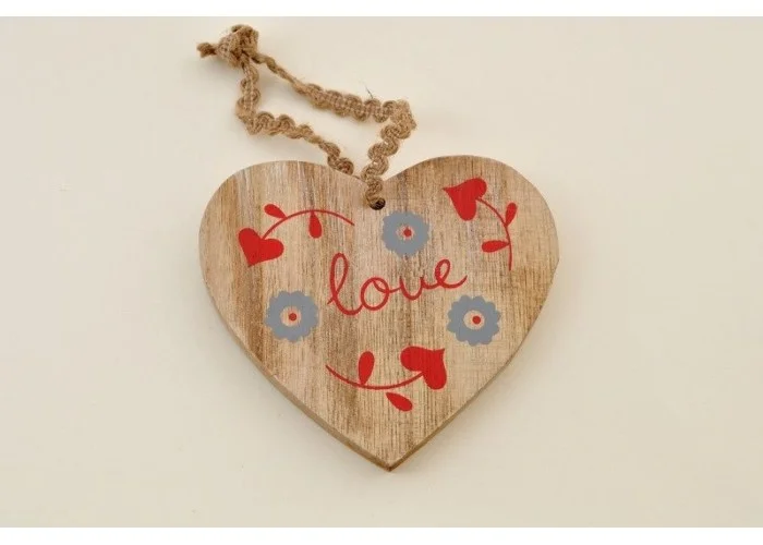 ΞΥΛΙΝΗ ΚΑΡΔΙΑ ΖΩΓΡΑΦΙΣΤΟ 'LOVE' 10,8Χ0,9Χ9,5CM