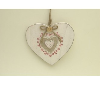 ΚΑΡΔΙΑ ΞΥΛΙΝΗ ΚΡΕΜΑΣΤΗ ΛΕΥΚΗ 10,5Χ10,5Χ1,5ΕΚ