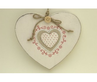 ΚΑΡΔΙΑ ΞΥΛΙΝΗ ΚΡΕΜΑΣΤΗ ΛΕΥΚΗ 15Χ14Χ1,5ΕΚ