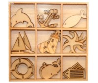 Ξύλινα διακοσμητικά  Sea  27τεμ Ξύλινα διακοσμητικά  Sea  27τεμ