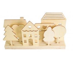 Ξύλινο χωριό 30cm x 6cm x 18cm Ξύλινο χωριό 30cm x 6cm x 18cm