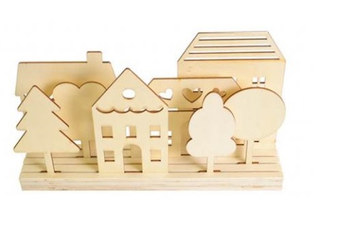 Ξύλινο χωριό 30cm x 6cm x 18cm Ξύλινο χωριό 30cm x 6cm x 18cm