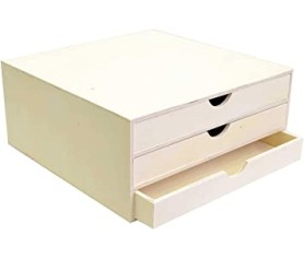 Ξύλινη συρτσαριέρα 3 συρτάρια 34,5 x 34 x 15,5 cm Ξύλινη συρτσαριέρα 3 συρτάρια 34,5 x 34 x 15,5 cm