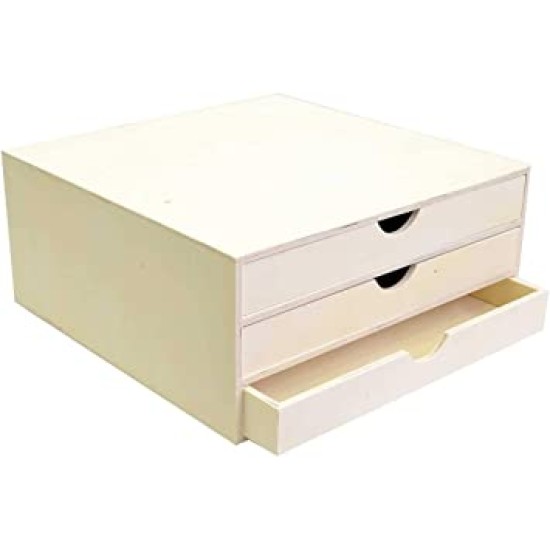 Ξύλινη συρτσαριέρα 3 συρτάρια 34,5 x 34 x 15,5 cm Ξύλινη συρτσαριέρα 3 συρτάρια 34,5 x 34 x 15,5 cm