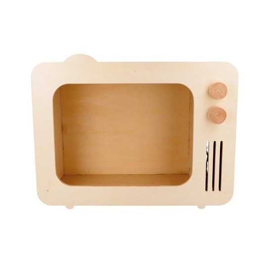 Ξύλινο ράφι vintage tv 30.8x12x24cm