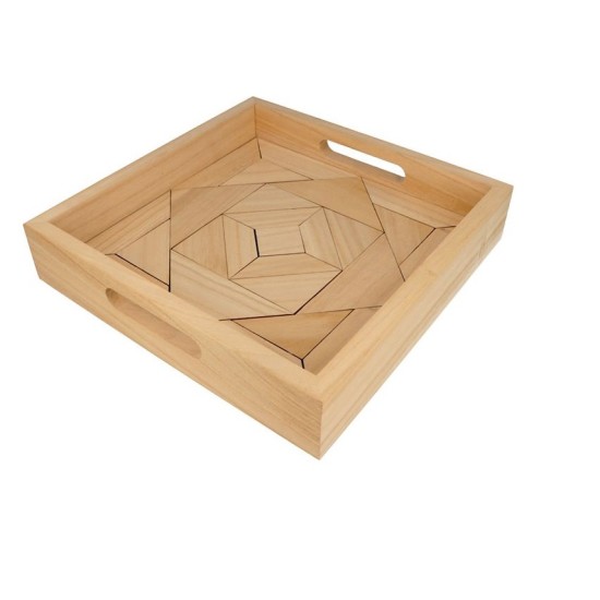 Ξύλινος δίσκος με puzzle 30x30x6cm Ξύλινος δίσκος με puzzle 30x30x6cm