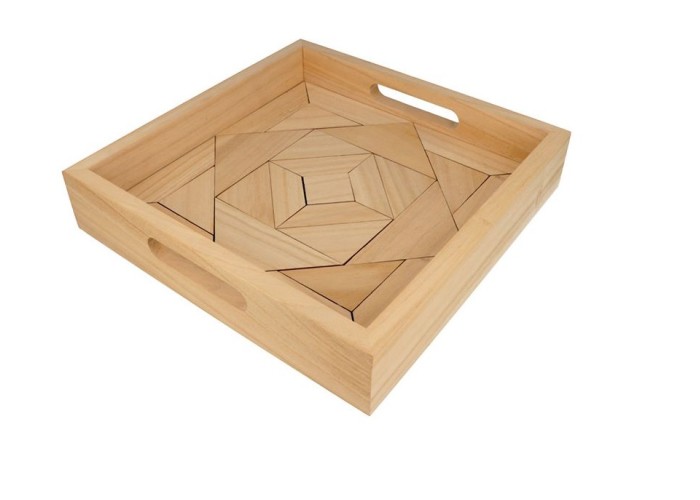 Ξύλινος δίσκος με puzzle 30x30x6cm Ξύλινος δίσκος με puzzle 30x30x6cm
