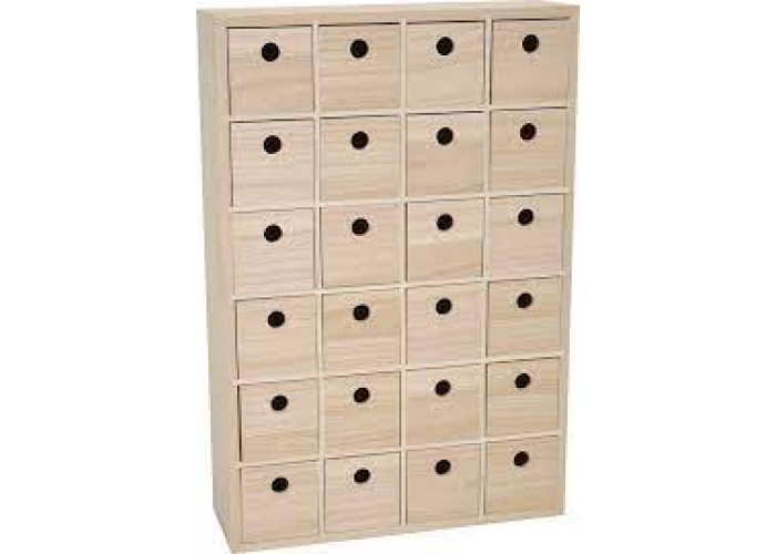 Ξύλινο ράφι με 24 συρτάρια 44x30x10cm Ξύλινο ράφι με 24 συρτάρια 44x30x10cm