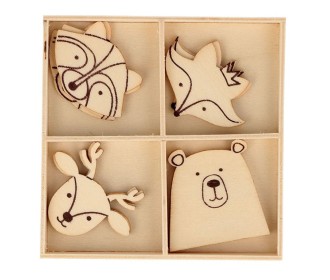 Ξύλινα Beary Christmas 12τεμ από 3-3,8cm Ξύλινα Beary Christmas 12τεμ από 3-3,8cm